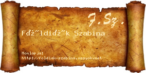 Földiák Szabina névjegykártya